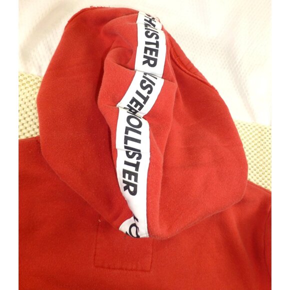 Hollister Red Sleeve Spell Out Graphic Pullover Med Hoodie Soft Fleece Urban Cas - Picture 4 of 12